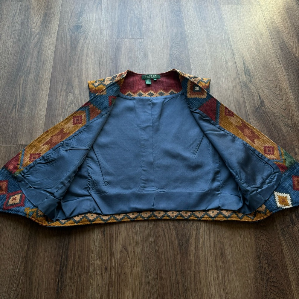 Lauren Ralph Lauren Southwestern Aztec Cotton
Vest M - Picture 8 of 10